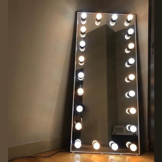آینه قدی لامپی ( چراغ دار ) بدون قاب آرایشی و بوتیکی 180 در 80 سانتی متر|پیشنهاد محصول