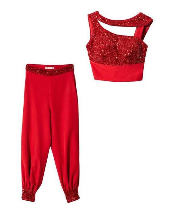 لباس مجلسي زنانه کرپ قرمز پولک دوزي Vichy|پیشنهاد محصول