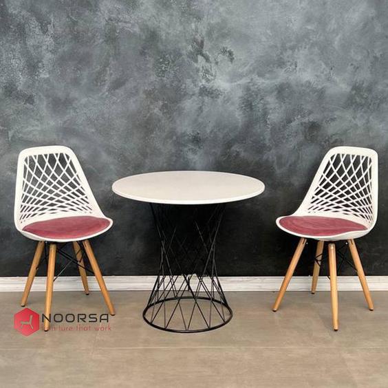 میز و صندلی نهار خوری دیاموند پایه چوبی - چوبی / صورتی / سفید ا diamond wood chair|پیشنهاد محصول