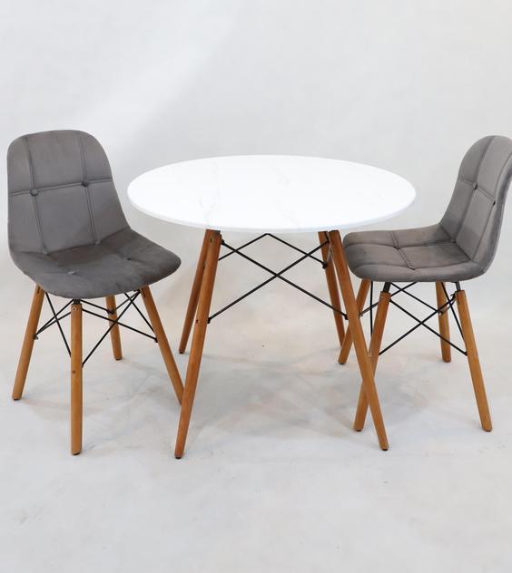 میز و صندلی نهار خوری آریا لمسه 2 نفره - گرد / طرح چوب / 75سانتیمتر / 48 ا Aria Lamse|پیشنهاد محصول