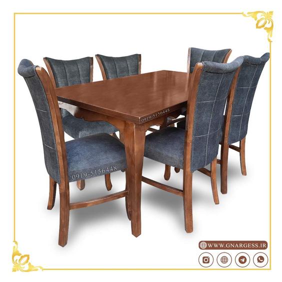 میز ناهارخوری 6 نفره چوبی با صندلی سون جدید سم آهویی|پیشنهاد محصول