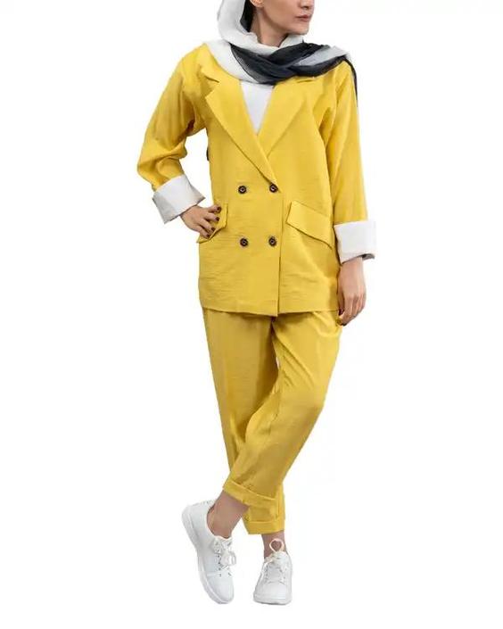 ست کت و شلوار زنانه زرد پرانا Perana|پیشنهاد محصول