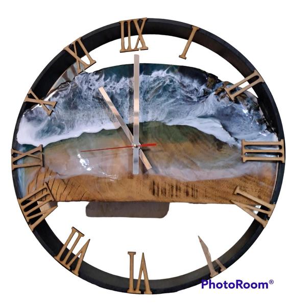 ساعت دیواری روستیک کارشده بارزین اپوکسی طرح موج سایز۴۵|پیشنهاد محصول