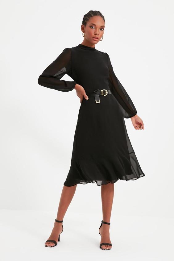 لباس مجلسی زنانه مشکی  آستین استاندارد ترندیول میلا|پیشنهاد محصول