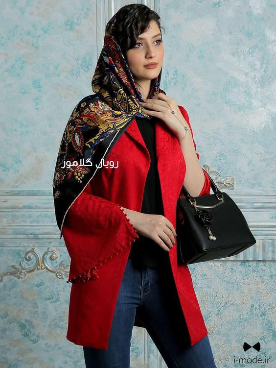 خرید کت مجلسی قرمز زنانه جدید مدل آزرم مانتو کتی دخترانه شیک|پیشنهاد محصول