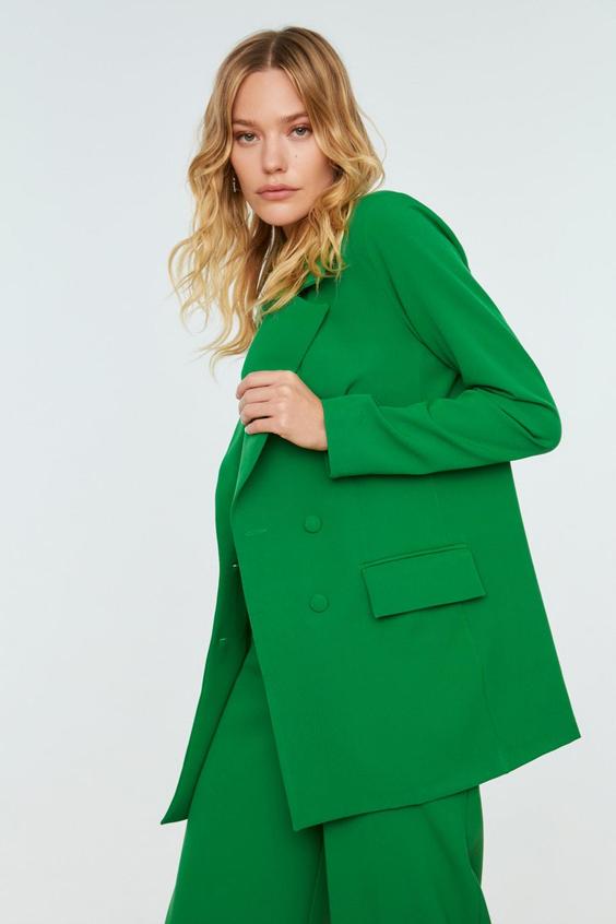 کت زنانه سبز  آستین استاندارد ترندیول میلا|پیشنهاد محصول