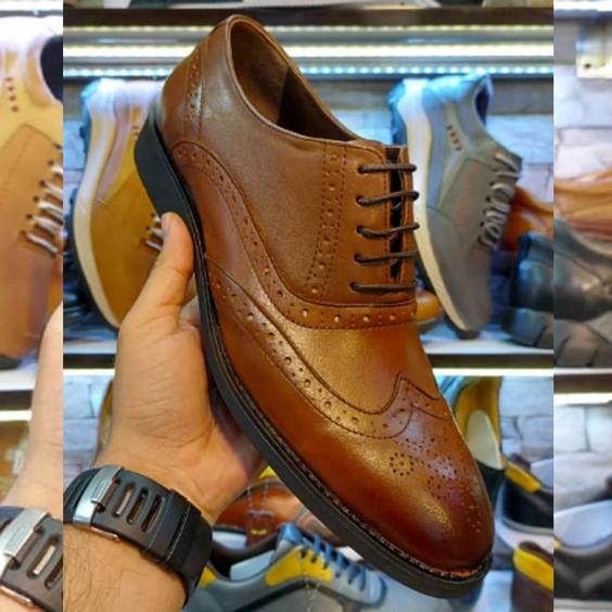 کفش چرم طبیعی مردانه مجلسی مدل هوتن عسلی hotan|پیشنهاد محصول