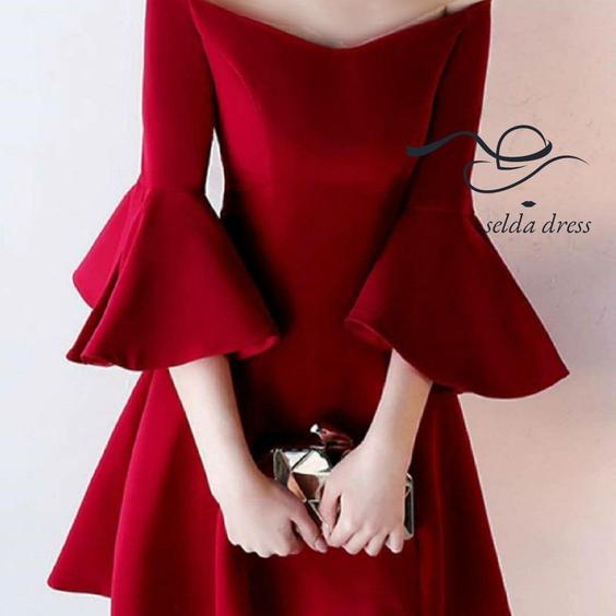 لباس مجلسی کوتاه زنانه و دخترانه شیک ۹۶۳ - قرمز / 36 ا 963|پیشنهاد محصول