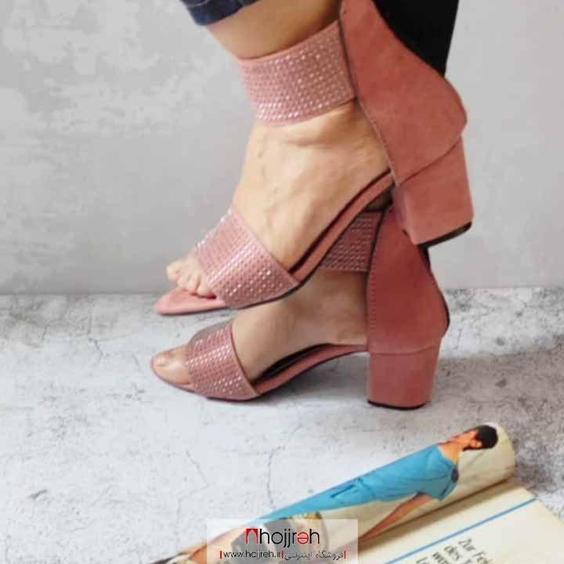 کفش تابستانی مجلسی سنگ کاری شده پاشنه ۵ سانت رنگ کالباسی کد HK36|پیشنهاد محصول