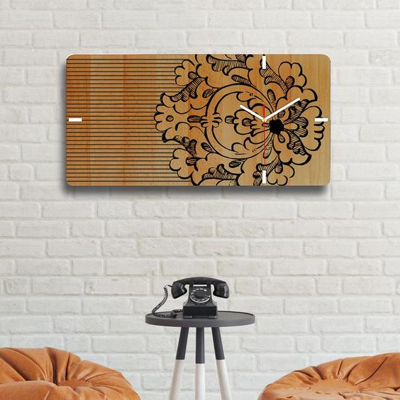 ساعت دیواری چوبی گالری چارگوش مدل RC17 مستطیل ا CHE WOODEN CLOCK RC17|پیشنهاد محصول