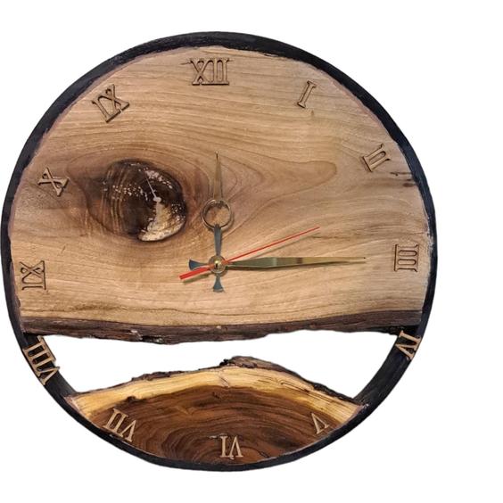 ساعت دیواری رستیک سای۳۵ چوب گردو وسنجد بارینک چوبی|پیشنهاد محصول