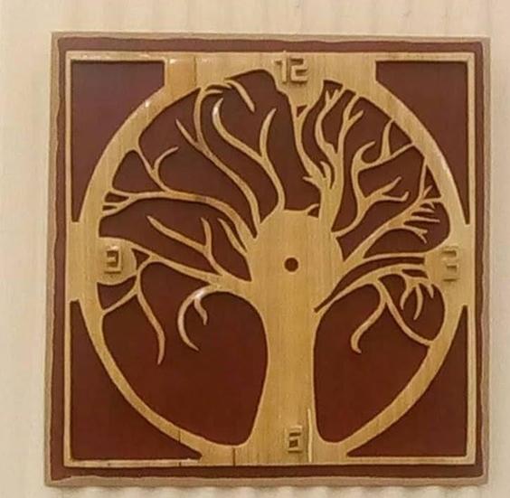 ساعت دیواری چوبی دست ساز طرح درخت ا Handmade wooden wall clock with tree design|پیشنهاد محصول