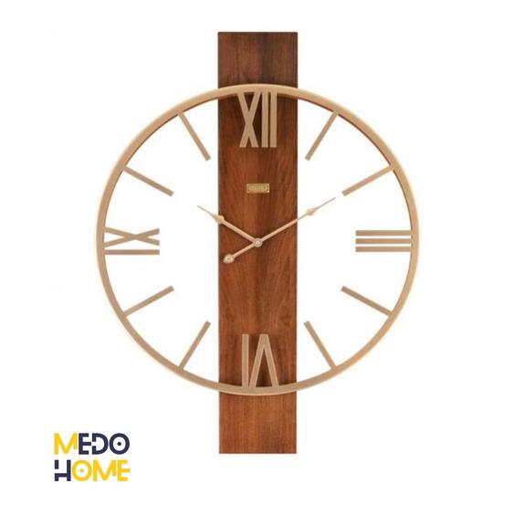 ساعت دیواری چوب و فلز مدل VINELAND رنگ قهوه ای و طلایی|پیشنهاد محصول