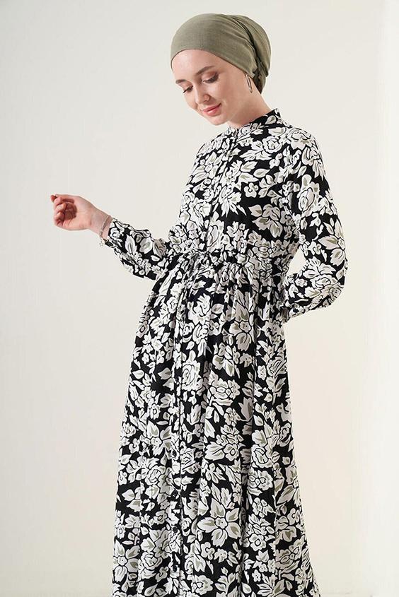 لباس بلند دکمه دار محجبه یقه قاضی  بیگ دارت BigDart (ساخت ترکیه)|پیشنهاد محصول