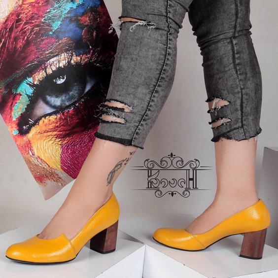 کفش پاشنه دار چرم کاوه مدل زنانه کد 806 - مشکی / 36 ا charm kaveh|پیشنهاد محصول