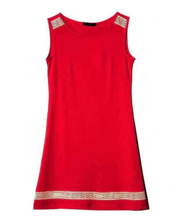 لباس راحتي زنانه نخي يقه گرد قرمز JPA|پیشنهاد محصول
