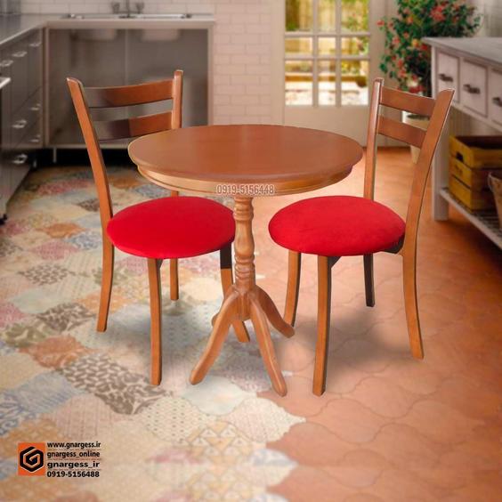 فروش میز ناهارخوری دو نفره چوبی مدل صندلی تیرکی|پیشنهاد محصول