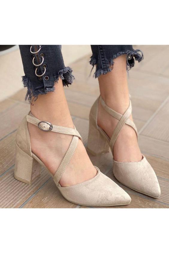 کفش پاشنه دار کلاسیک جیر کراس راسو زنانه برند Demashoes|پیشنهاد محصول