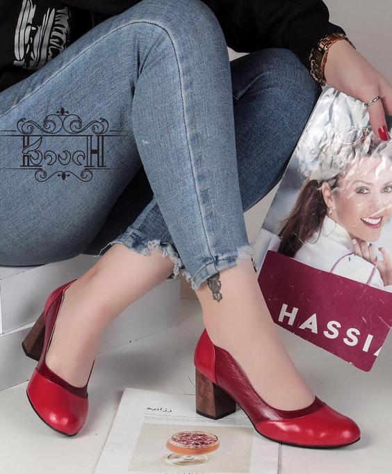 کفش پاشنه دار چرم کاوه مدل زنانه کد 079 - مشکی / 36 ا charm kaveh|پیشنهاد محصول