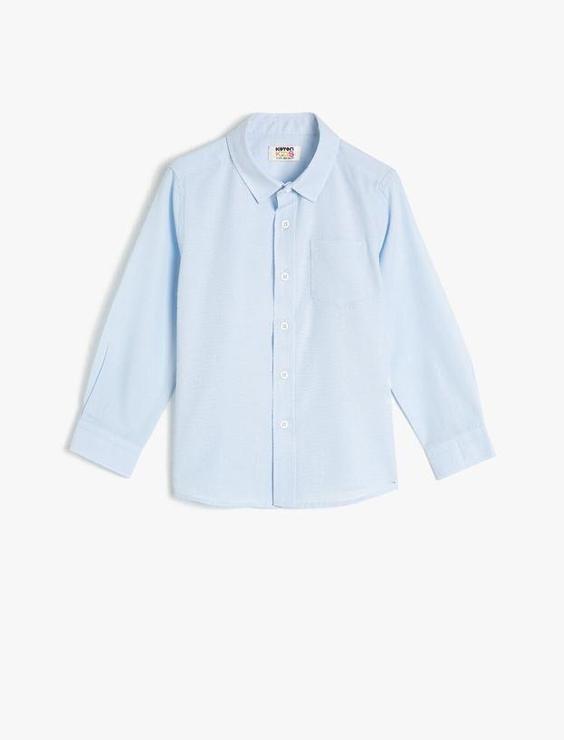 پیراهن آستین بلند پسر بچه آبی کوتون 1KKB66158OW600 ا Uzun Kollu Gömlek|پیشنهاد محصول