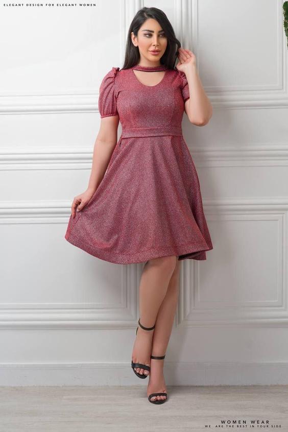 لباس مجلسی و شب کوتاه مدل آنیسا 2 - طوسی / سایز2--40/42 ا Dress and short night|پیشنهاد محصول