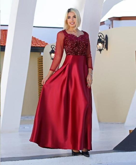 لباس مجلسی و شب ماکسی مدل آریانا - طوسی / سایز3- 46/48 ا Dress and long night|پیشنهاد محصول