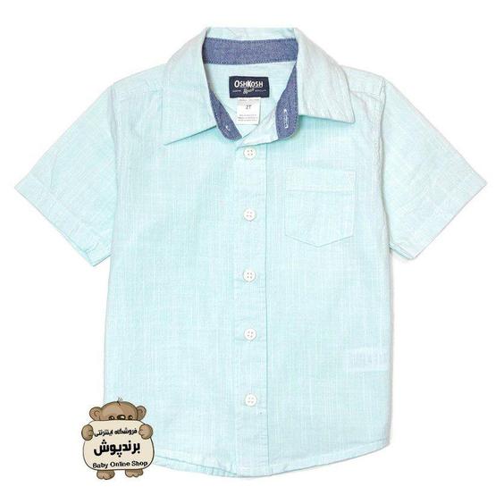 پیراهن پسرانه آبی پاستلی برند Oshkosh کد168|پیشنهاد محصول