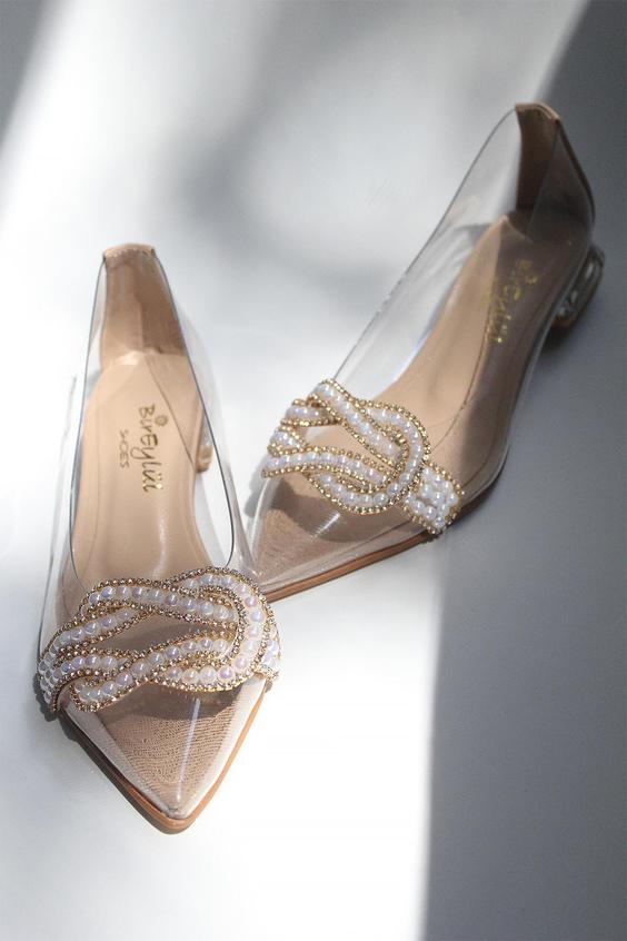 کفش باله شفاف مرواریدی زنانه برند BirEylül Shoes|پیشنهاد محصول