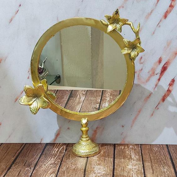 آینه آلومینیومی گل یاس طلایی|پیشنهاد محصول