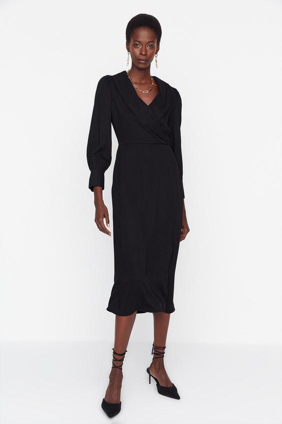 لباس مجلسی زنانه مشکی  آستین بالونی ترندیول میلا|پیشنهاد محصول