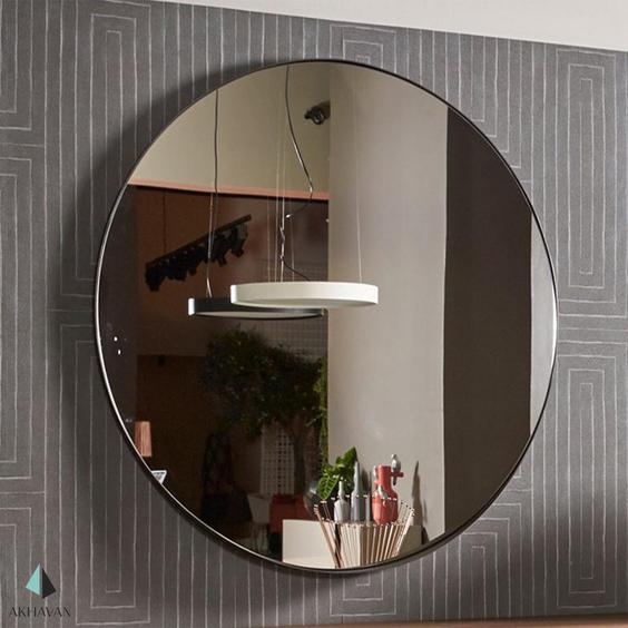 آینه گرد با قاب ساده مشکی دکوری مدل D114|پیشنهاد محصول