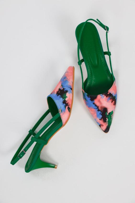 کفش پاشنه باز زنانه استایلتوی سبز کارولینا برند Feyz istanbul|پیشنهاد محصول