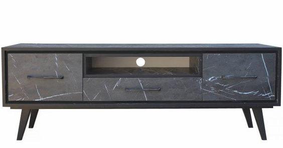 میز TV طرح سنگ مشکی مدل R-160MARBLE BLACK|پیشنهاد محصول