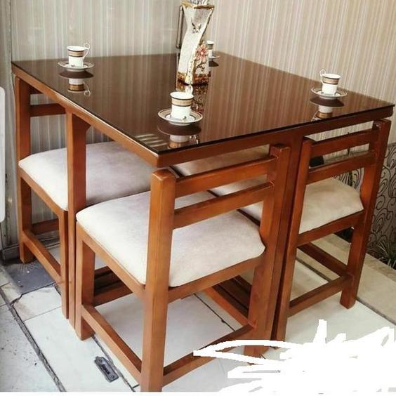 میز و صندلی کمجا با چوب 4 نفره کد 7565 درجه یک|پیشنهاد محصول