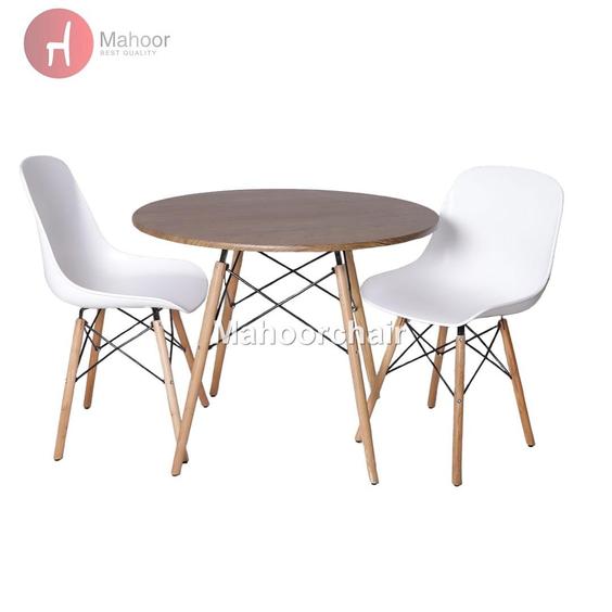 میز و صندلی نهارخوری دو نفره مایا مدل فایبر کد۰۱ - سفید / سفید / گرد|پیشنهاد محصول