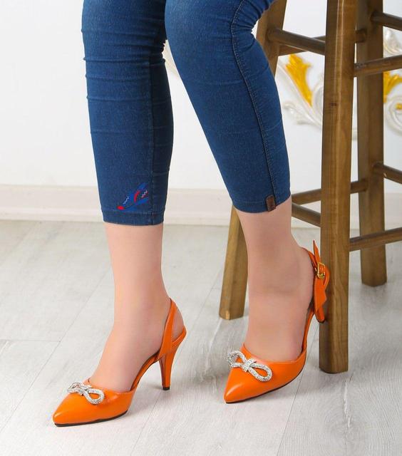کفش مجلسی پاپیونی زنانه (نارنجی) کد ۲۱۰۹|پیشنهاد محصول