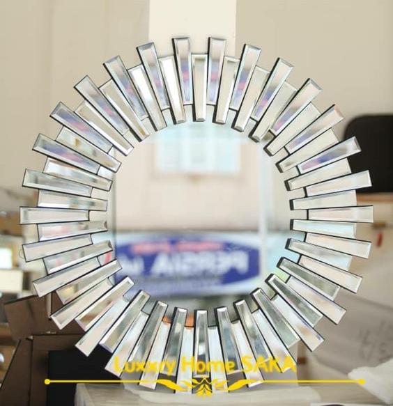 آینه دایره ای طرح خورشیدی - نقره ای ا Circular solar design mirror|پیشنهاد محصول