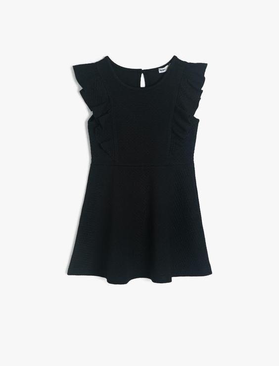 پیراهن روزمره دختربچه سیاه کوتون 0KKG87789AK999 ا Fırfır Detaylı Elbise|پیشنهاد محصول