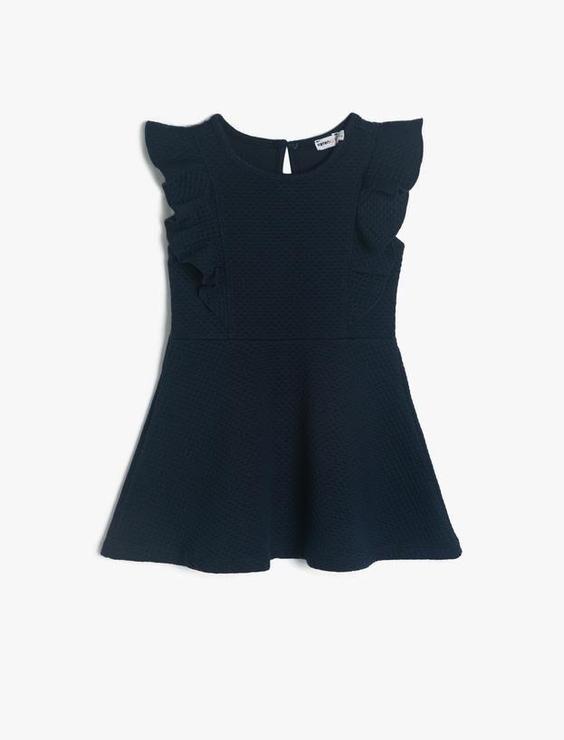 پیراهن روزمره دختربچه سرمه‌ای کوتون 0KKG87789AKNA1 ا Fırfır Detaylı Elbise|پیشنهاد محصول