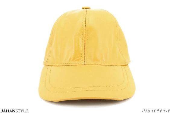 کلاه نقاب دار چرم طبیعی رنگ لیمویی|پیشنهاد محصول