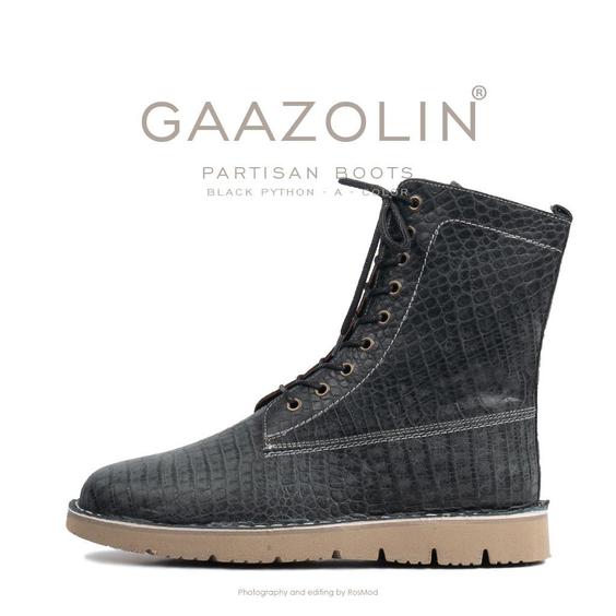 بوت پارتیزان گازولین پیتون مشکی – GAAZOLIN Partisan Boots Black Python A|پیشنهاد محصول