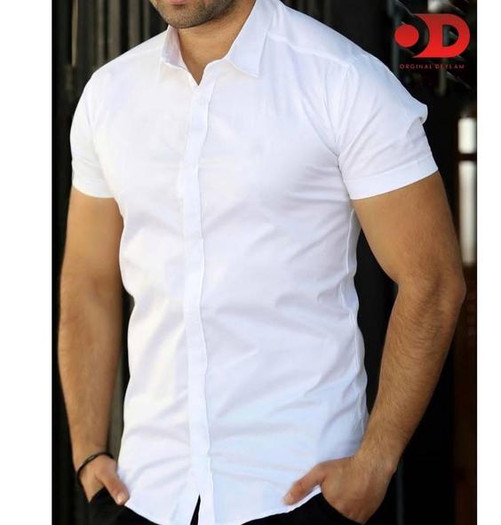 پیراهن آستین کوتاه سفید مردانه - XXXL ا Men's White Short Sleeve Shirt|پیشنهاد محصول