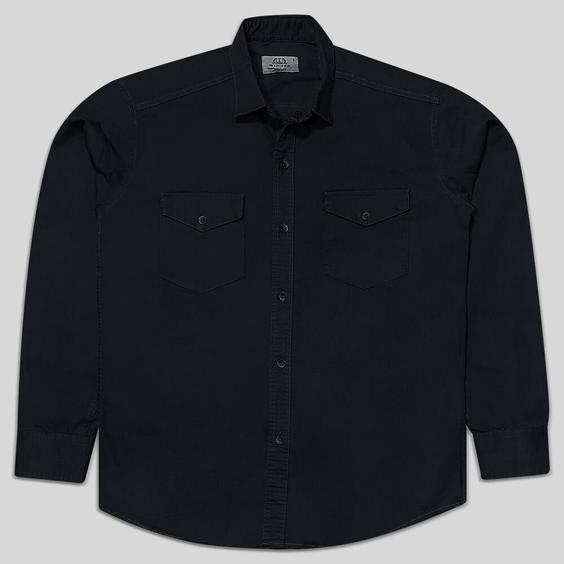 پیراهن کتان دو جیب آستین بلند مردانه مشکی 124044-1|پیشنهاد محصول