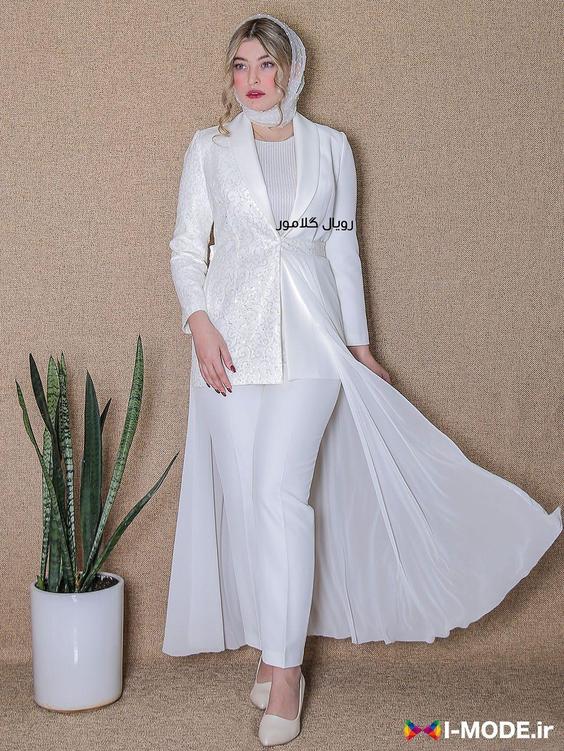 مدل کت دامن عروس شیک ژانیا کت مجلسی زنانه سفید کت عقد عروس|پیشنهاد محصول