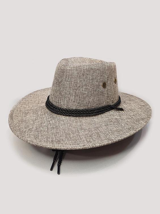 کلاه کابویی کنفی طوسی با بند مشکی کد 8802|پیشنهاد محصول