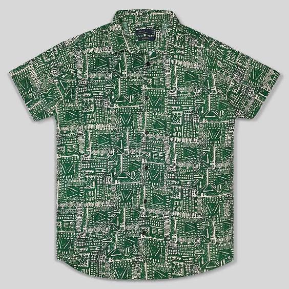 پیراهن هاوایی سبز مردانه کد 124031-19|پیشنهاد محصول