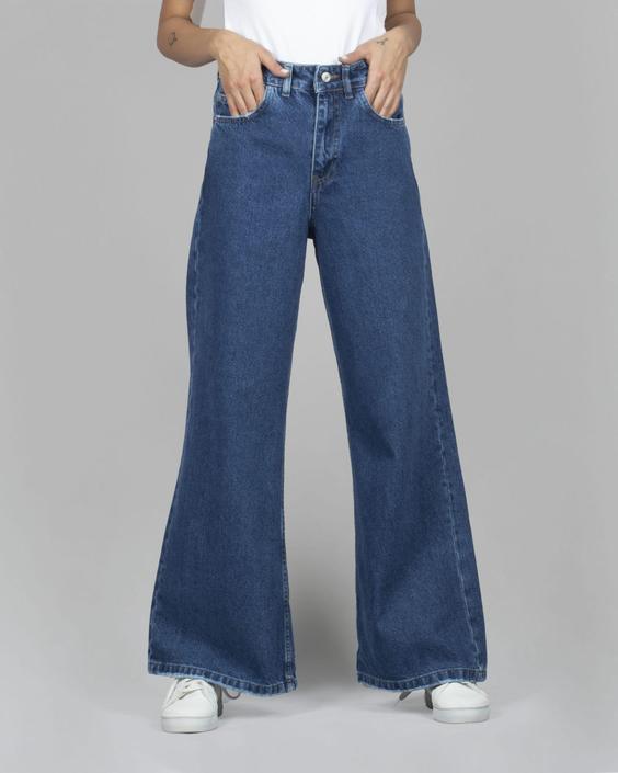 شلوار جین زنانه بگ زاپدار آبی -کد 66075|پیشنهاد محصول
