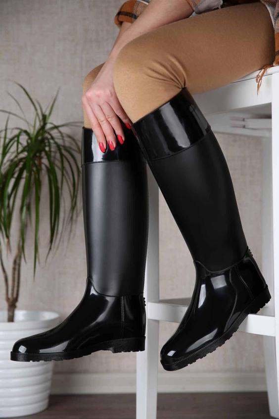 بوت ساق بلند بارانی بلند مشکی زنانه برند Ccway|پیشنهاد محصول