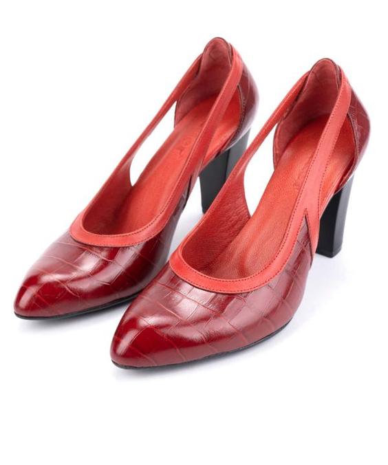 کفش پاشنه دار چرم طبیعی زنانه شیفر Shifer کد 5342A|پیشنهاد محصول
