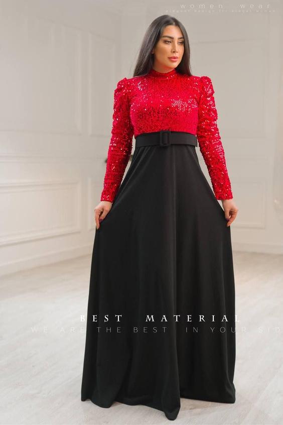 لباس مجلسی و شب ماکسی مدل شکیرا - قرمز / سایز 2- 40/42 ا Dress and long night|پیشنهاد محصول